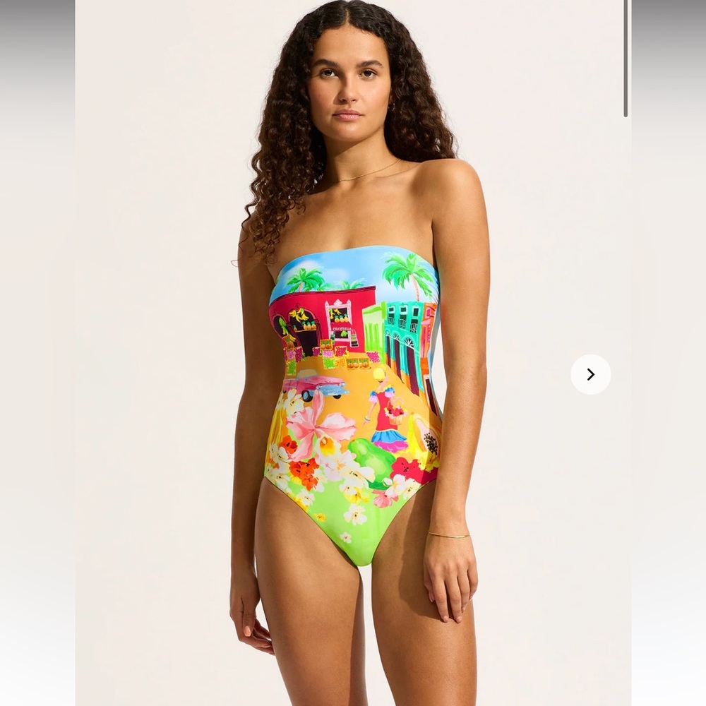 Seafolly Cuba Bandeau One Piece - Turquoise